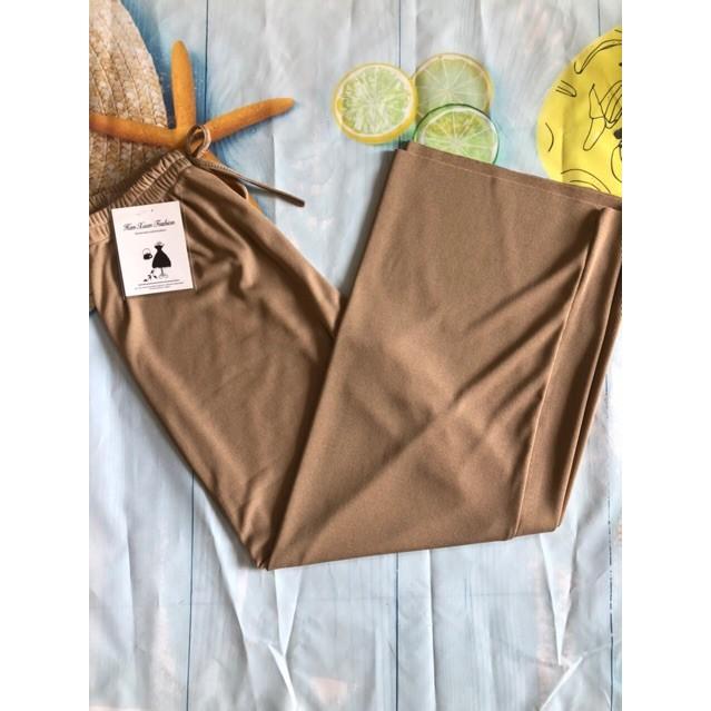 Quần ống suông rộng culottes gân tăm mềm mát