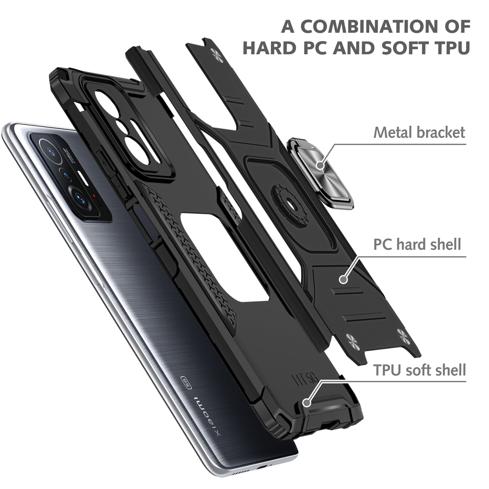 Ốp lưng cho Xiaomi 11T/11T Pro 5G chống sốc Kemeng kèm nhẫn xoay