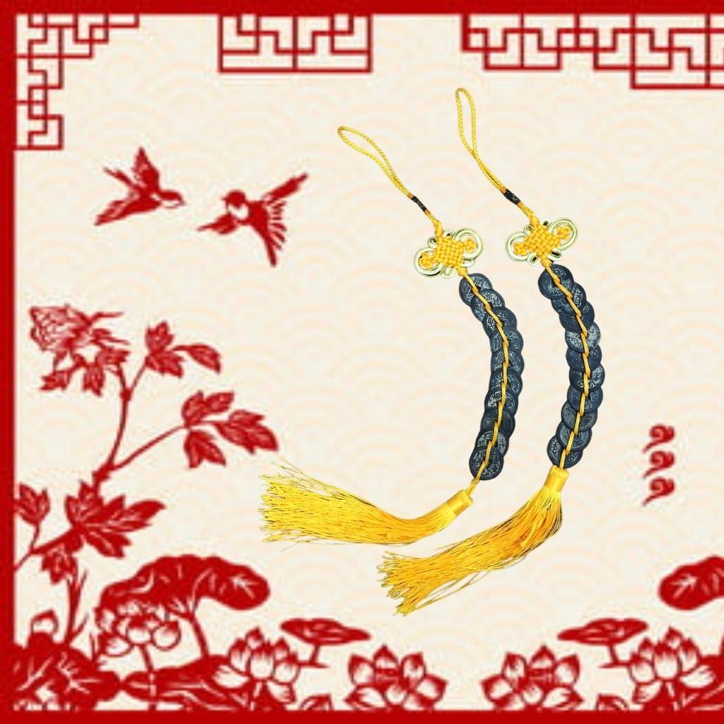 Xâu Tiền Xu Cổ Thập Đế phong thủy cho nhà và xe ( 10 Đồng Xu ) 206765