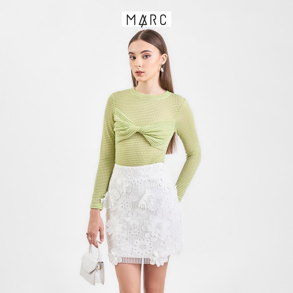 Áo kiểu tay dài nữ MARC FASHION form ôm phối xoắn ngực FASH111122