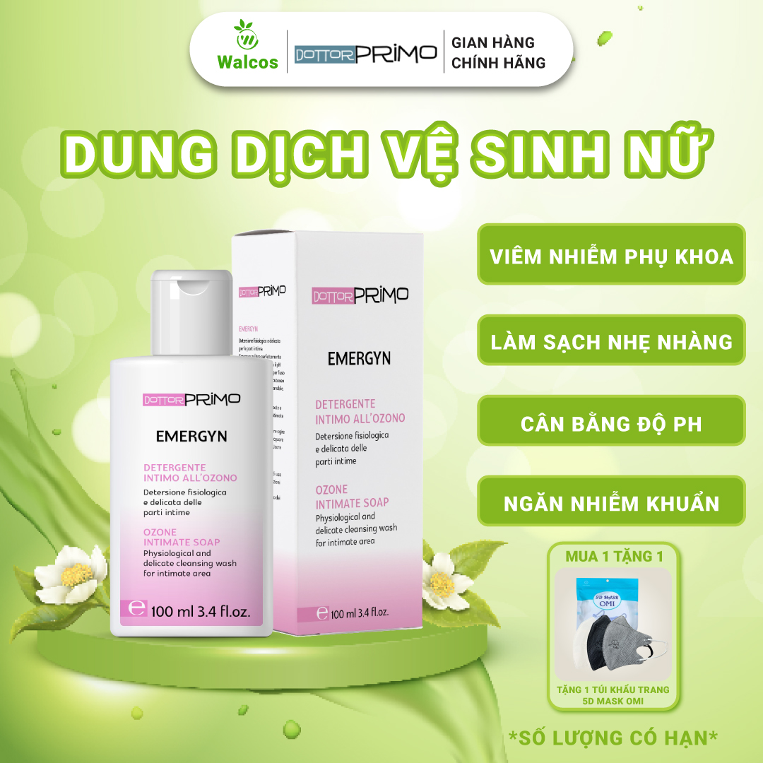 Dung Dịch Vệ Sinh Cho Nam &amp; Nữ Giúp Làm Sạch, Giảm Nấm Phụ Khoa DottorPrimo Emergyn (Chai 100ml)