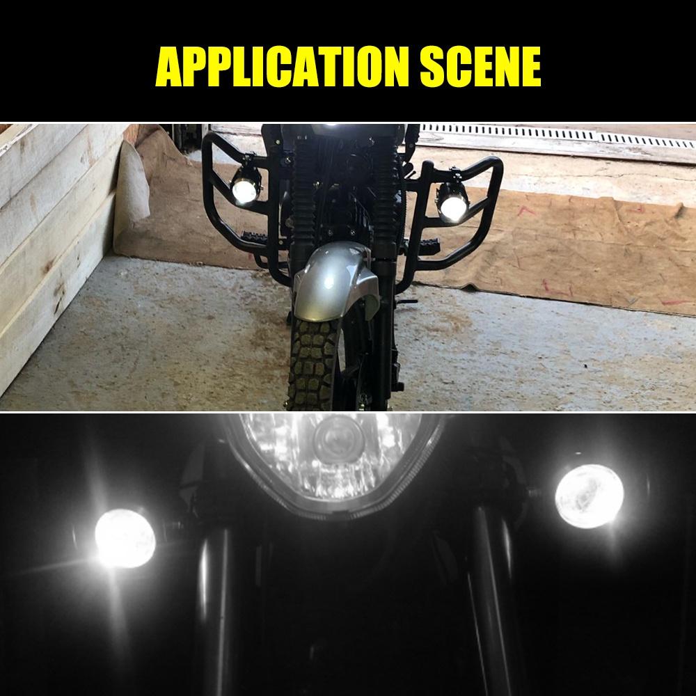 Set 2 đèn pha bóng LED DRL 12V Mini U5 chuyên dụng cho xe mô tô