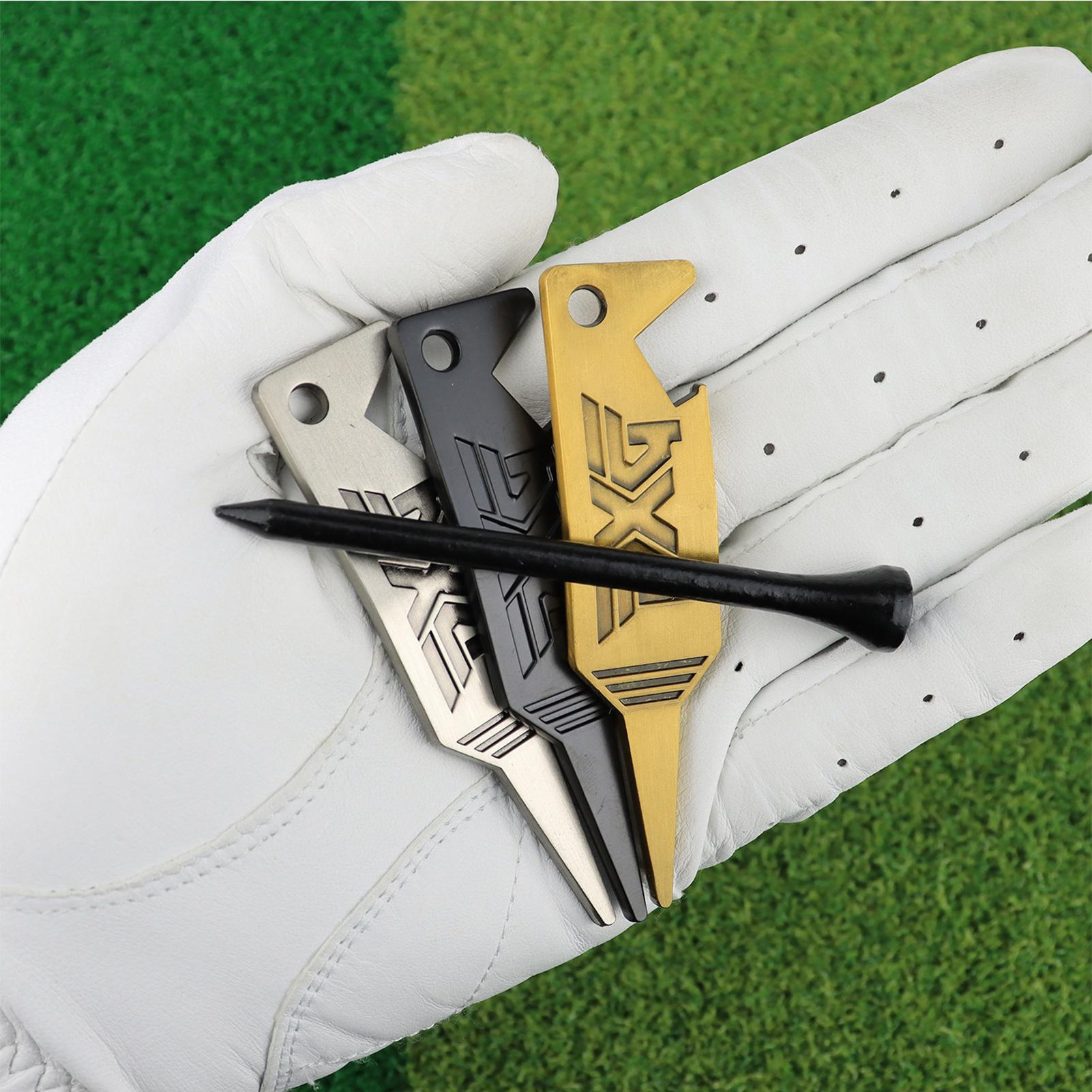 Dụng cụ sửa chữa Golf Divot 3 trong 1 Nĩa kim loại Tine và Tay cầm bằng nhựa dành cho Nam Nữ Những người yêu thích Golf MC889 Color: Black