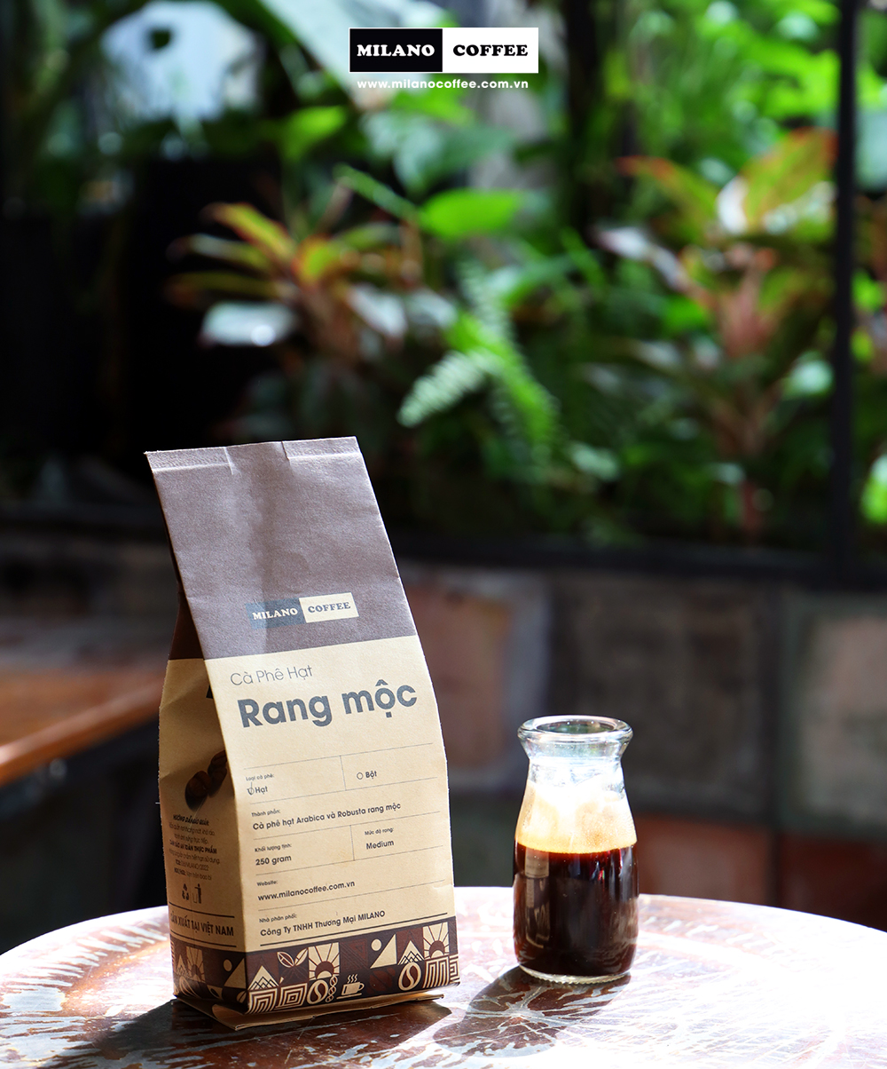 Cà phê hạt RANG MỘC NGUYÊN CHẤT 100% MILANO COFFEE 250gr