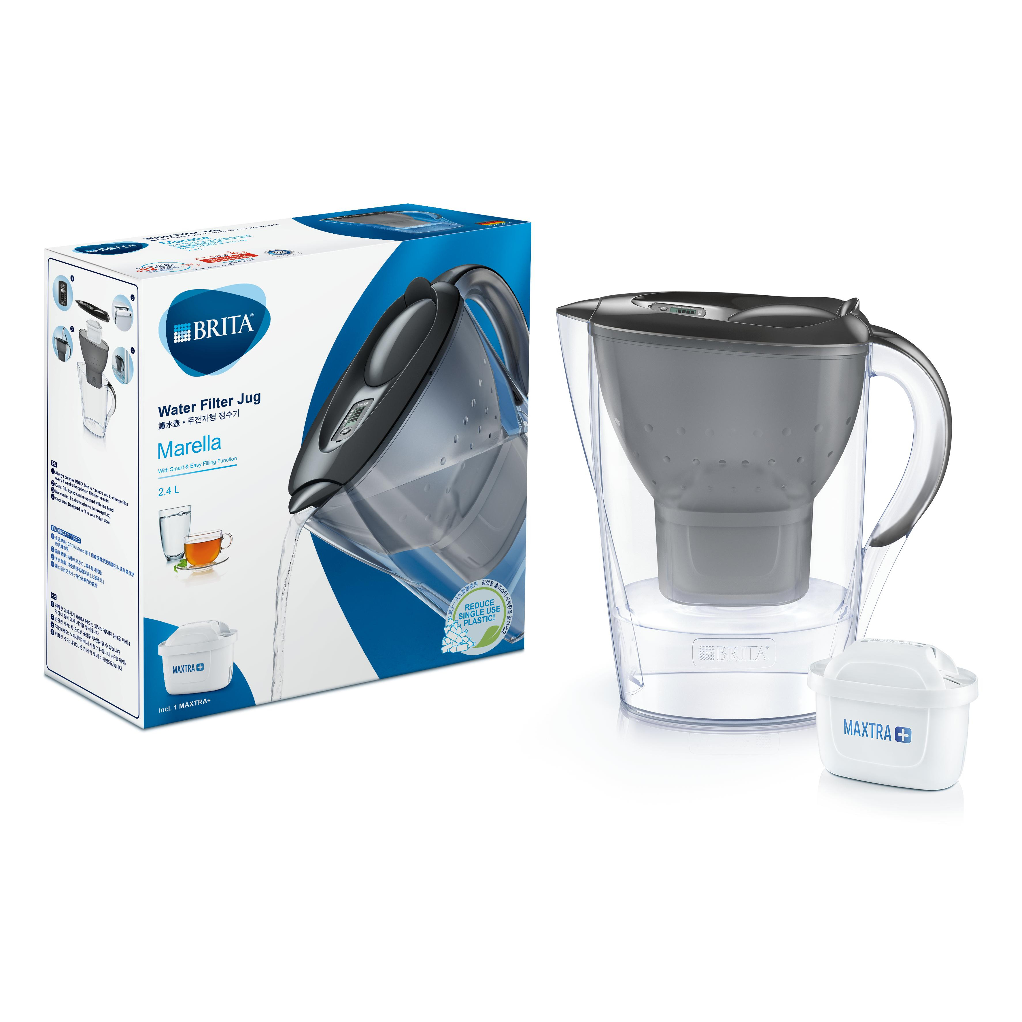 Bình Lọc Nước BRITA Marella Basic Graphite - 2.4L (Kèm Maxtra Plus)