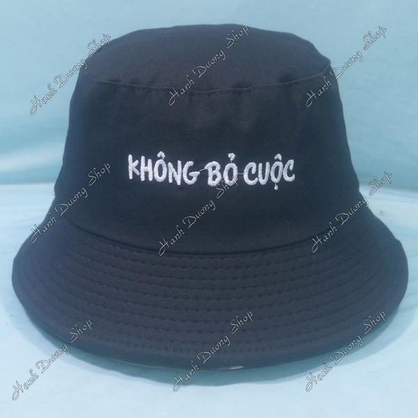 Nón tai bèo mũ bucket vành nhỏ thêu chữ Không Bỏ Cuộc - Không Bỏ Cuộc