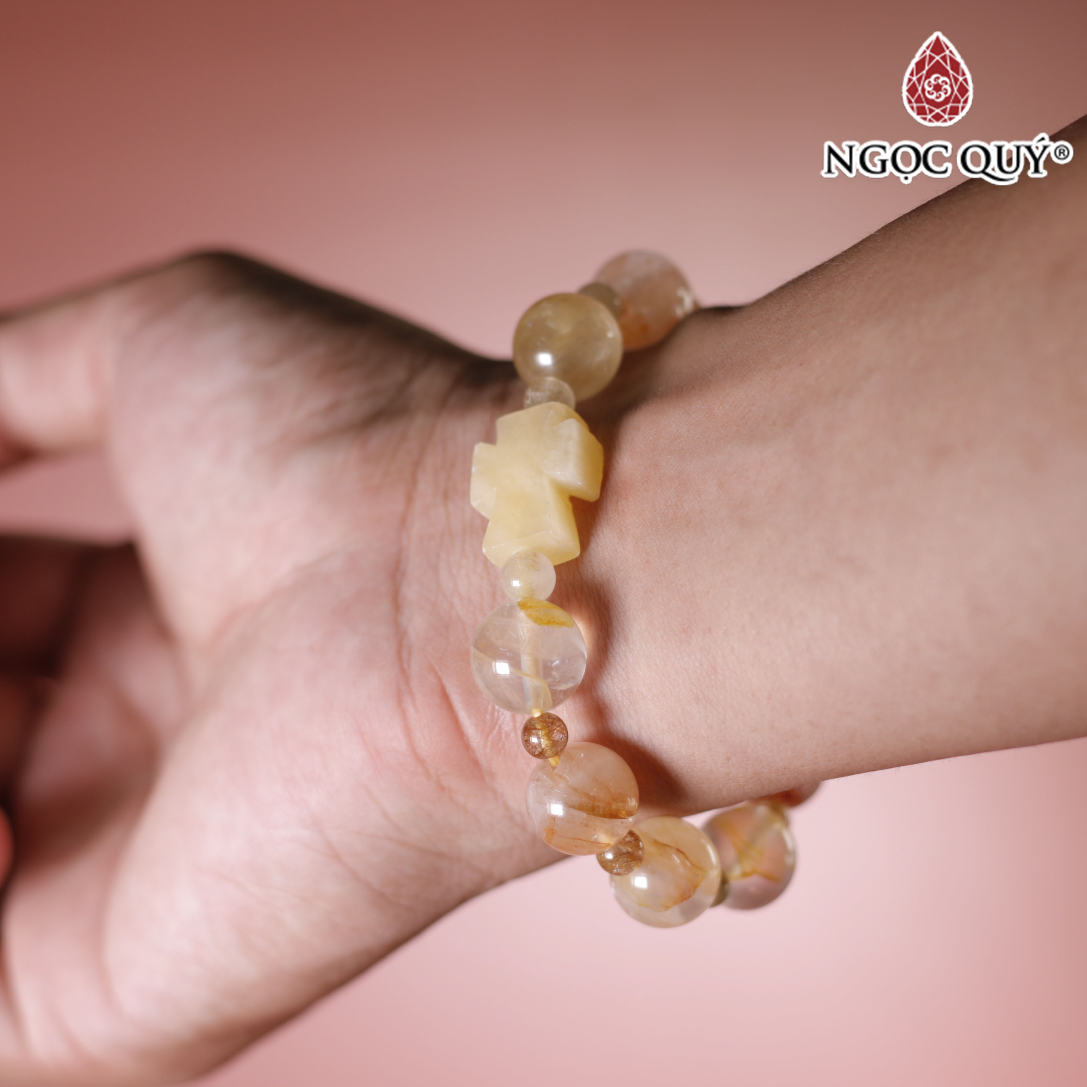 Vòng mân côi đá thạch anh ưu linh - Ngọc Quý Gemstones