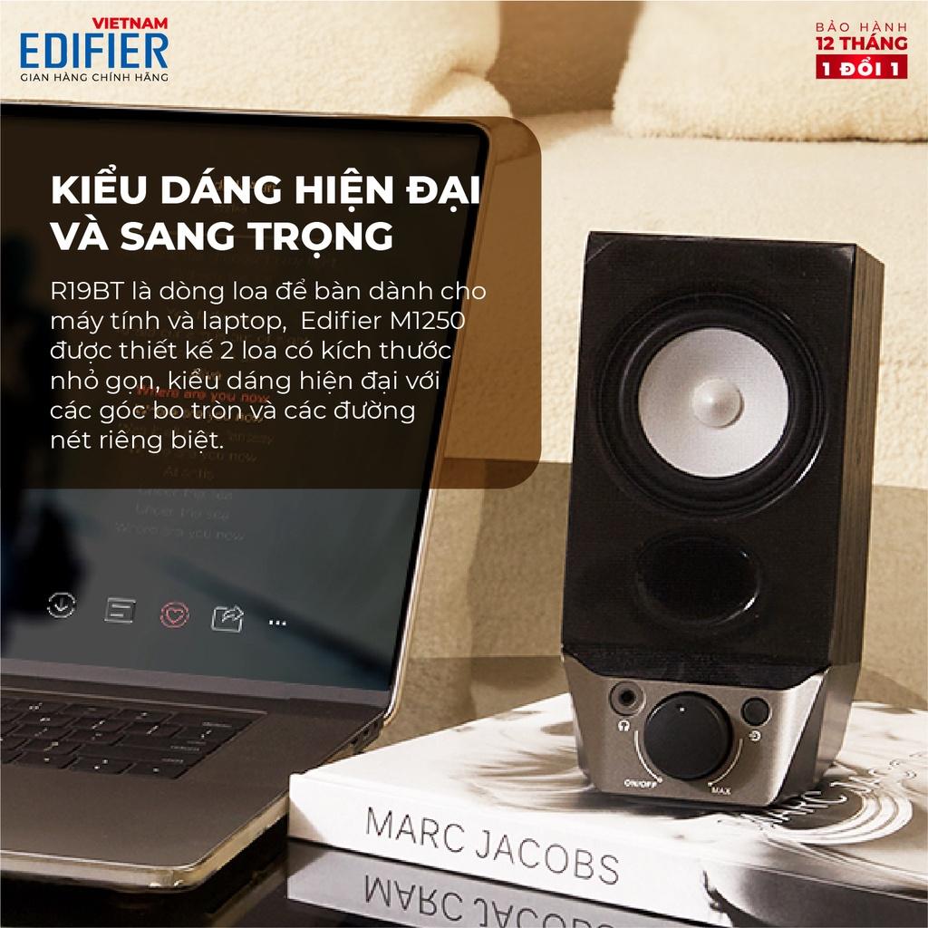 Bộ loa 2.0 cao cấp EDIFIER R19BT có Bluetooth 5.3 Hỗ trợ kết nối có dây AUX và kết nối tai nghe - Hàng chính hãng