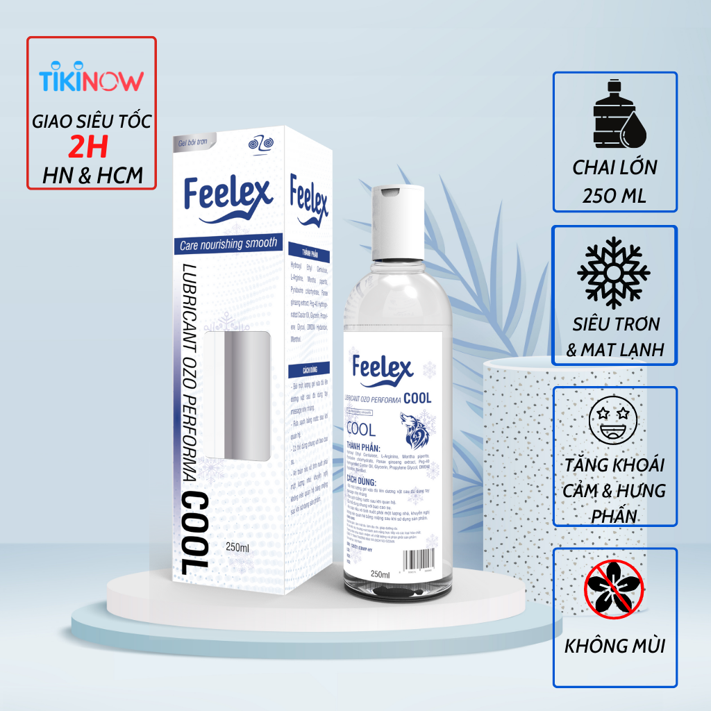 Gel bôi trơn Feelex Lubricant mát lạnh, ấm nóng, siêu trơn - Lọ 250ml