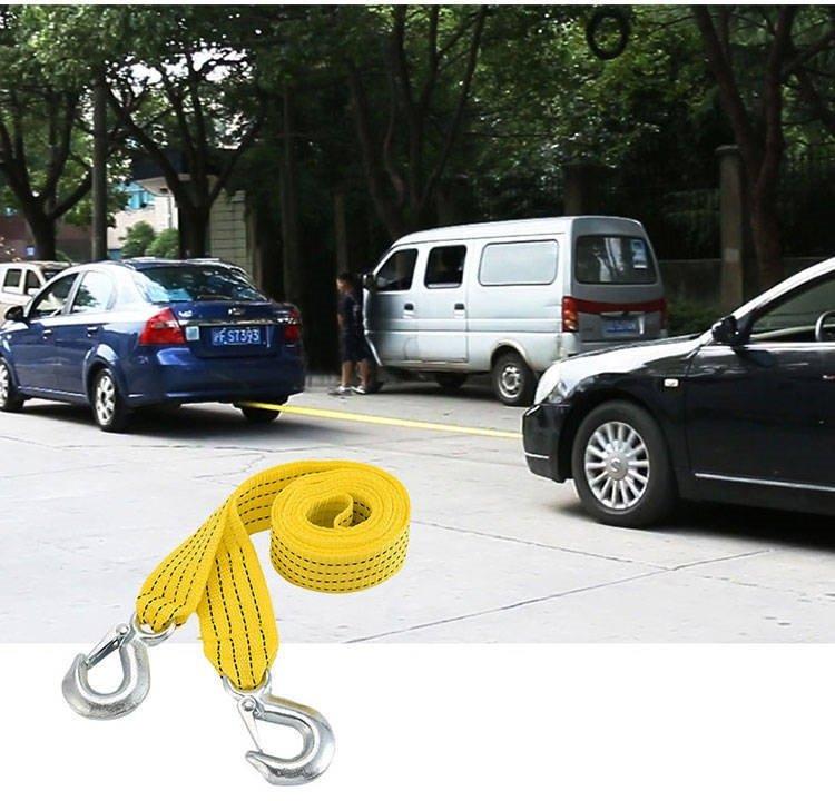 Dây cáp kéo ô tô siêu bền loại 3m - 3 TẤN màu VÀNG, cáp kéo cứu hộ xe hơi