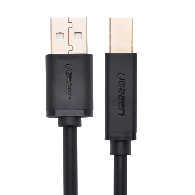 Dây máy in mạ vàng USB 2.0 chuẩn A đực sang chuẩn B đực dài 1.5M UGREEN US135 10350 - Hàng nhập khẩu