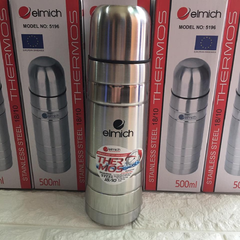 Bình giữ nhiệt Elmich, dung tích: 500ml, chất liệu: Inox 304 EL-5196 - Hàng chính hãng- Giữ nhiệt 8- 12h Bảo hành: 12 tháng Xuất xứ : Cộng Hòa Séc