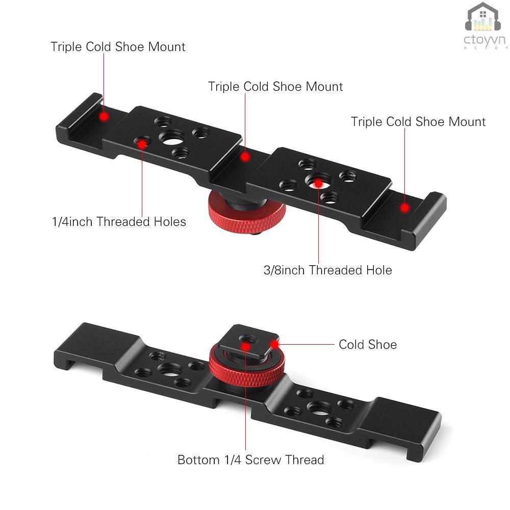 Giá đỡ ba chân có ngàm gắn bằng nhôm để gắn đèn LED cho micro máy ảnh