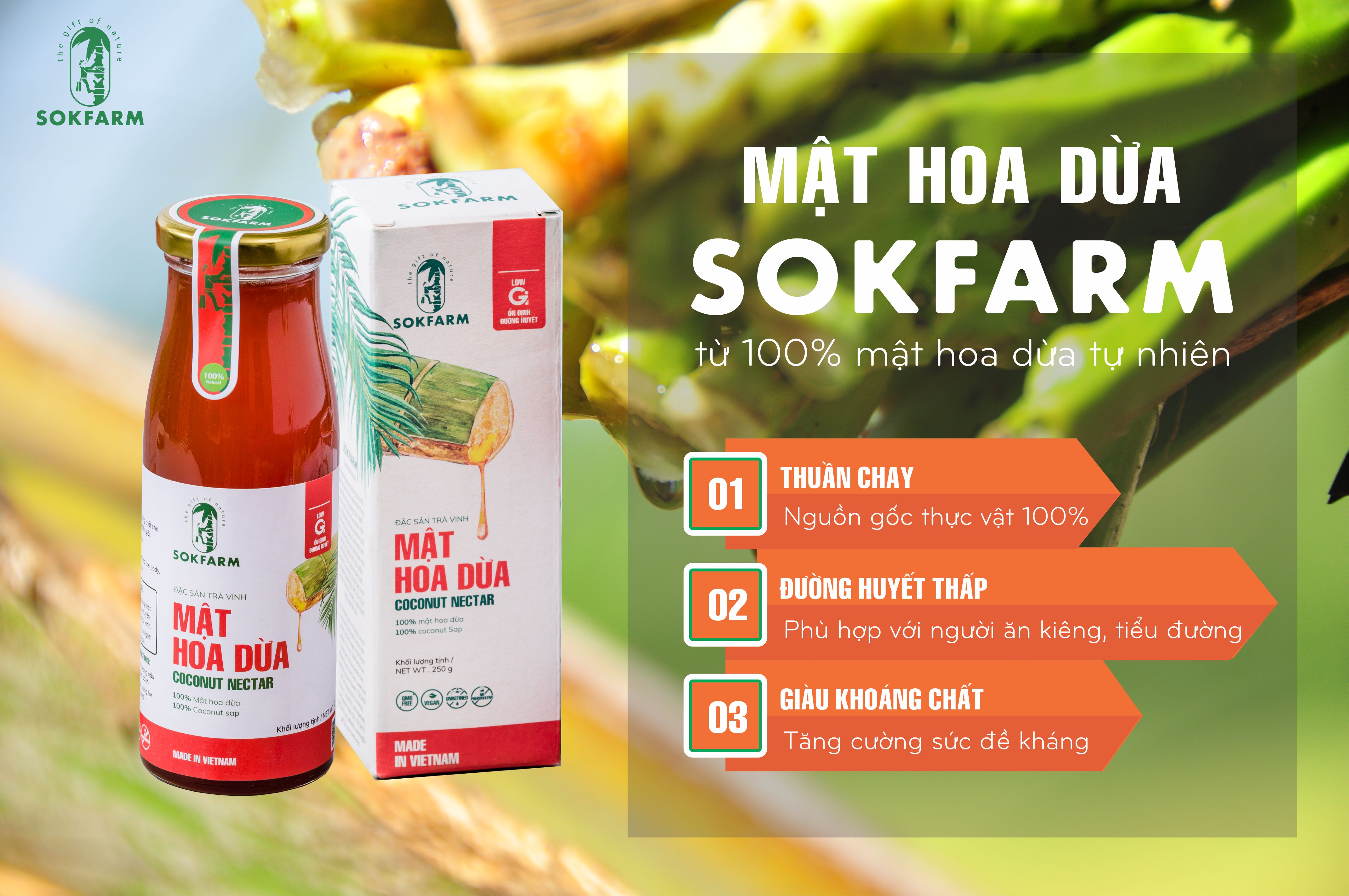 Mật Hoa Dừa Nguyên Chất 250Gr  - Sokfarm