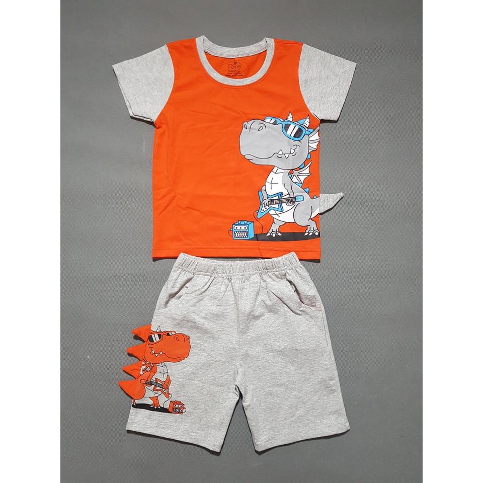 Bộ thun cotton mềm mại hình khủng long có vây siêu cute cho bé trai
