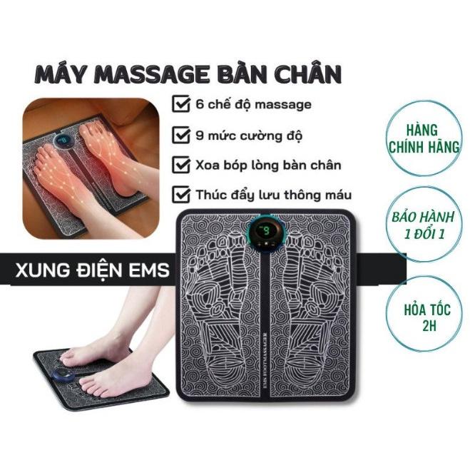 Thảm Massage Chân EMS Thư Giãn Trị Liệu Nhức Mỏi, Máy Matxa Bàn Chân Bấm Huyệt Đa Điểm, Công Nghệ Xung Điện, Lỗi 1 Đổi 1