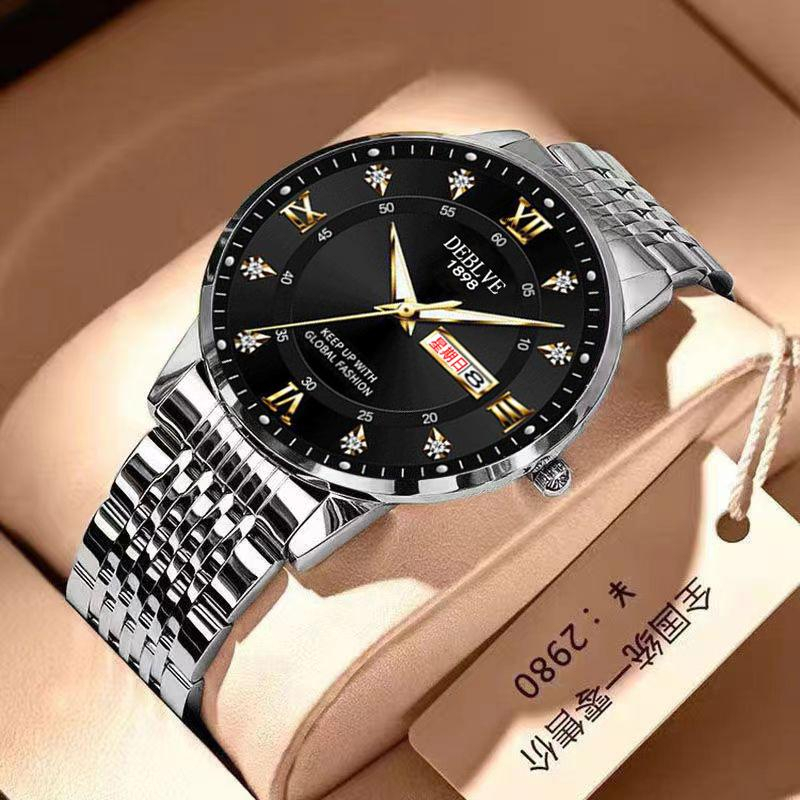 Đồng Hồ Nam Dây Thép 316L Đúc Đặc Chống Gỉ Phiên Bản 1898 Kinh Doanh Sang Trọng Chống Nước