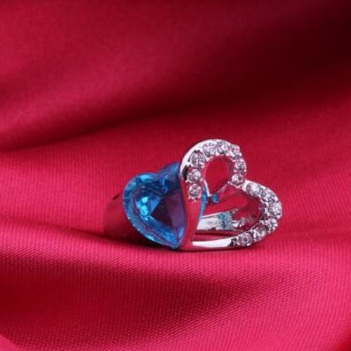 Bộ trang sức 3 món trái tim đôi xanh biển BHB65