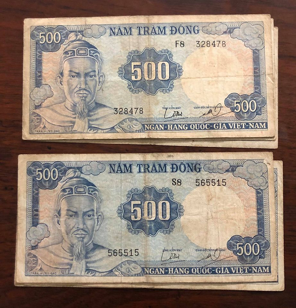 Tờ 500 đồng Trần Hưng Đạo 1966, tiền cổ trong bộ tướng miền Nam, sưu tầm - Chất lượng như hình, Tiền xưa thật 100%