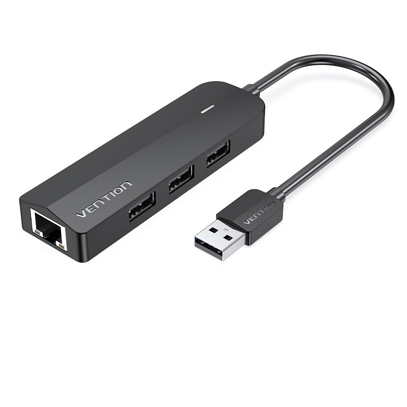 Cáp chuyển USB 2.0 to LAN + Hub 3 Port USB 2.0 Vention - CHPBB Hàng Chính Hãng