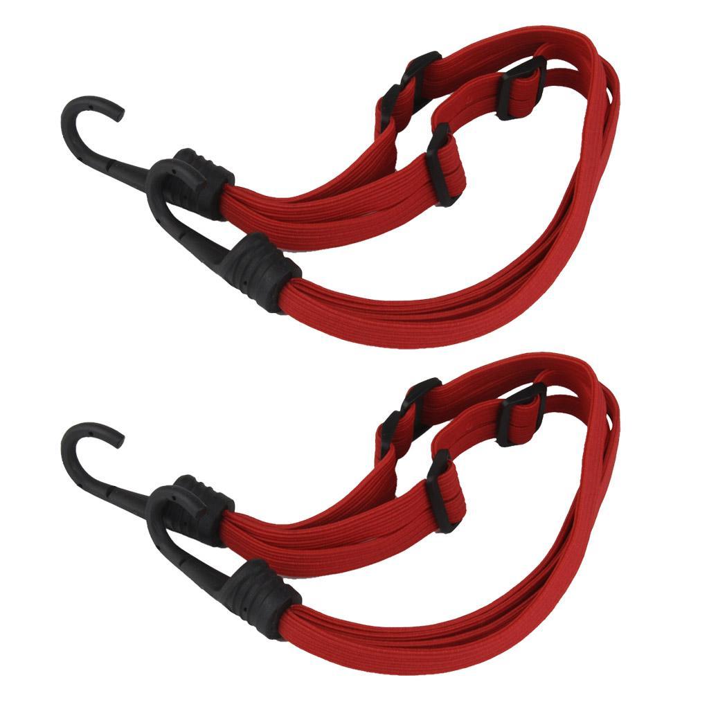 2x Adjustable Motorcycle Luggage Cargo Tie Down Bungee Strap Cord with Hooks