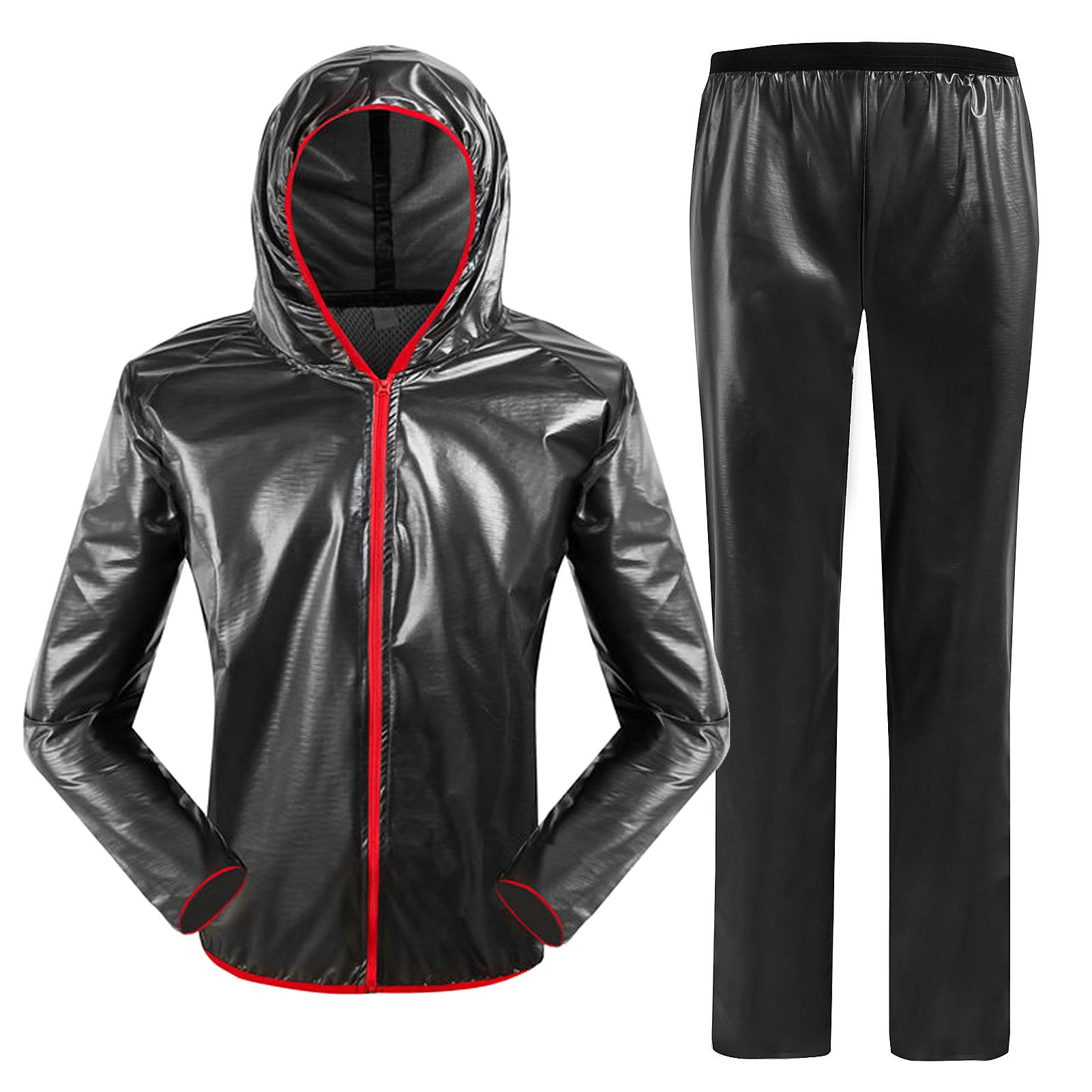 Quần áo mưa không thấm nước unisex phản chiếu có mũ trùm đầu để đi xe đạp đi cắm trại