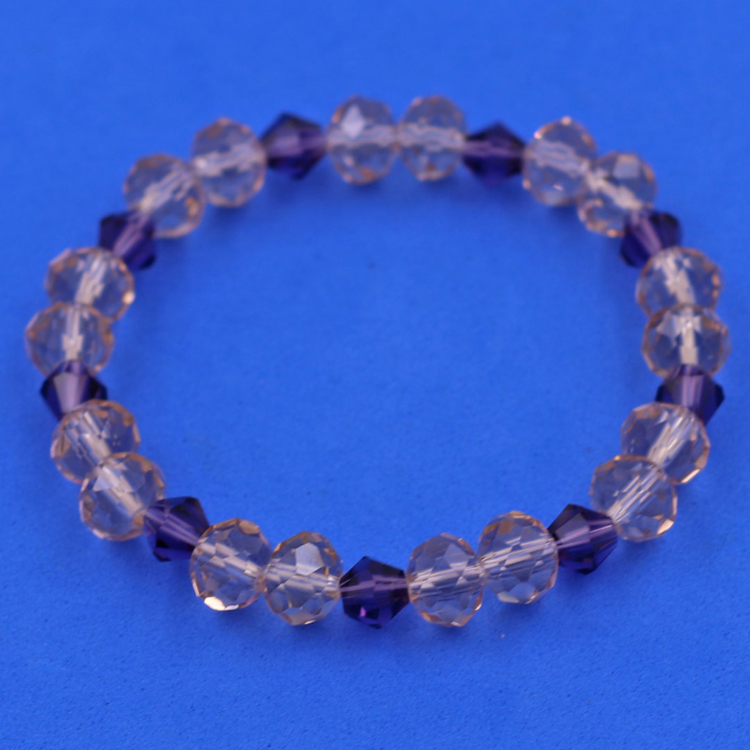 Chuỗi tay pha lê hồng tím cắt giác 8 ly pha lê tím giác CTFLHIGHFLIG8