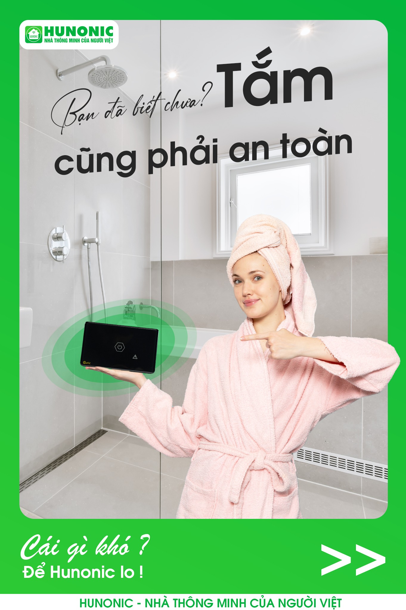 [Chống Giật] [Công Nghệ Wifi] Công Tắc Chống Giật Bình Nóng Lạnh Hunonic Datic