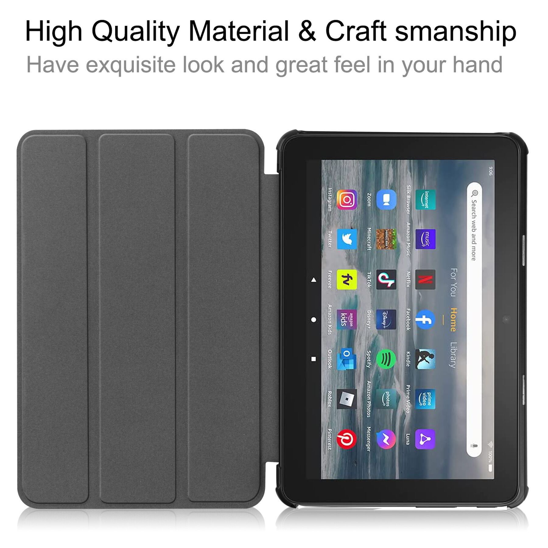 Bao Da Cover Cho Máy Tính Bảng All-new Amazon Fire 7 2022 Hỗ Trợ Smart Cover