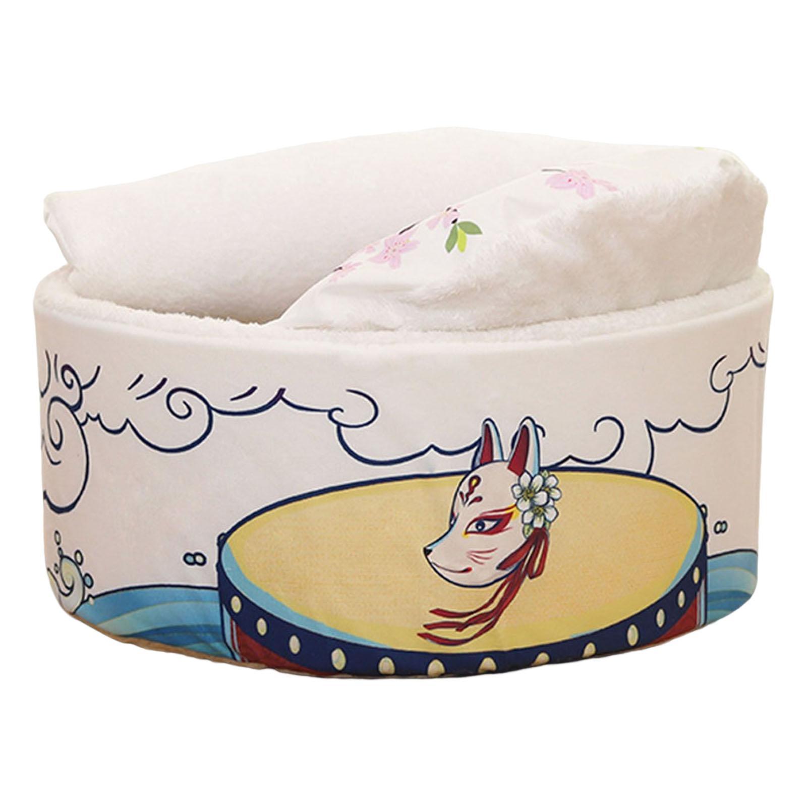 Cave House Tent Mat with Lid with Cushioned Pillow Cat Beds for Indoor Cats