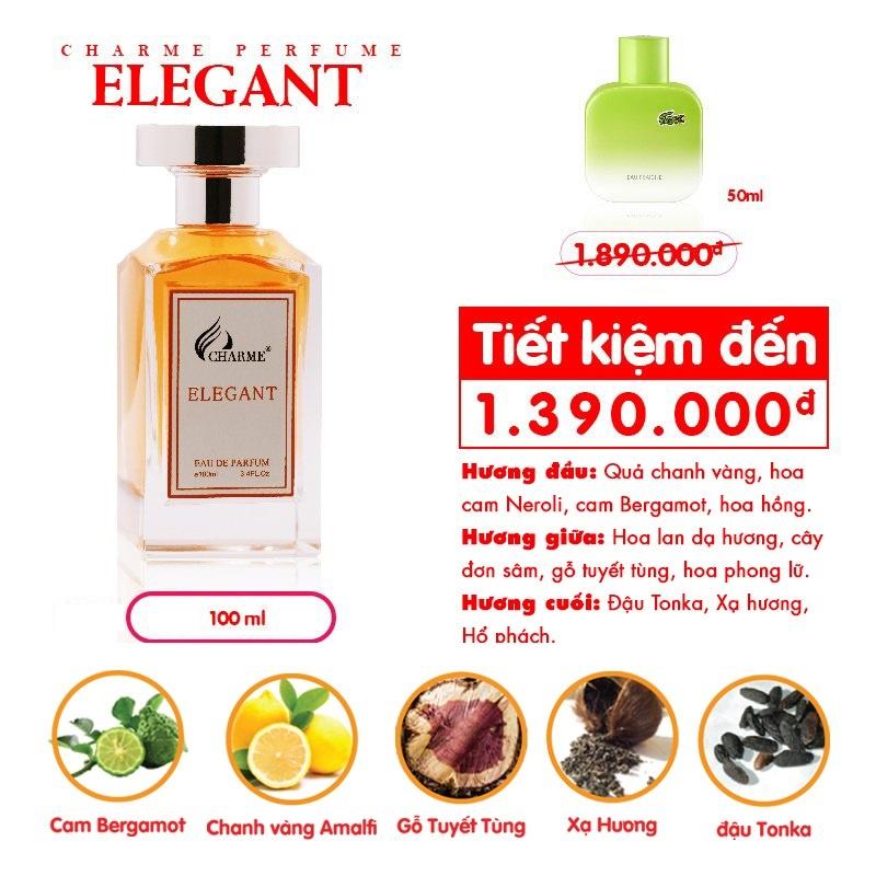 Nước hoa nam lưu hương lâu, Charme Elegant, hương biển hiện đại và nam tính, dành cho phái mạnh, 100ml