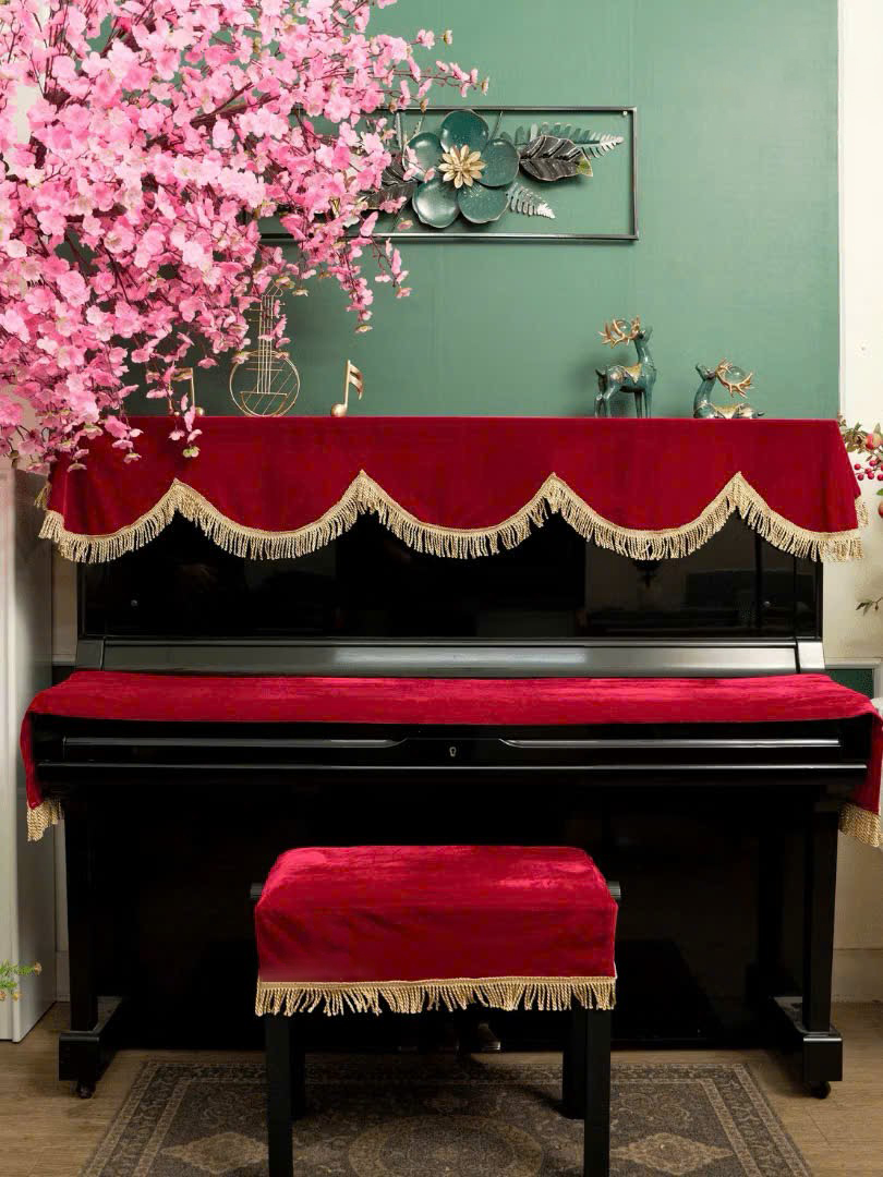 Khăn phủ đàn piano cơ đàn piano điện tử 88 phím phong cách Châu Âu cổ điển sang trọng chống bụi chống xước - Hàng chính hãng