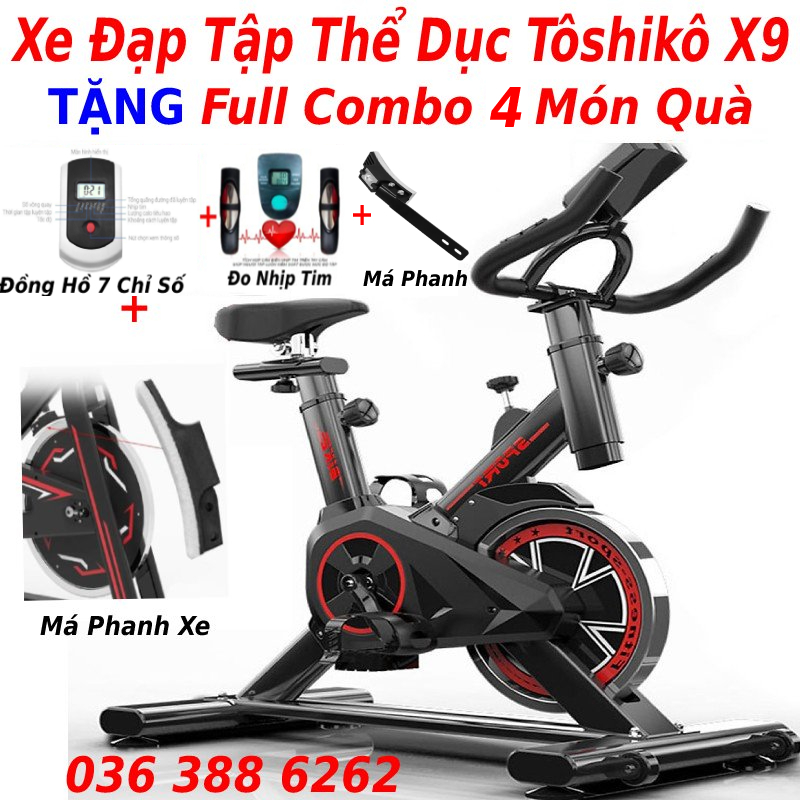 Xe Đạp Thể Dục SPORT Tại Nhà Kiểu Dáng Chắc Chắn, Có Điều Chỉnh Cao Thấp Yên Xe, Màu Đen