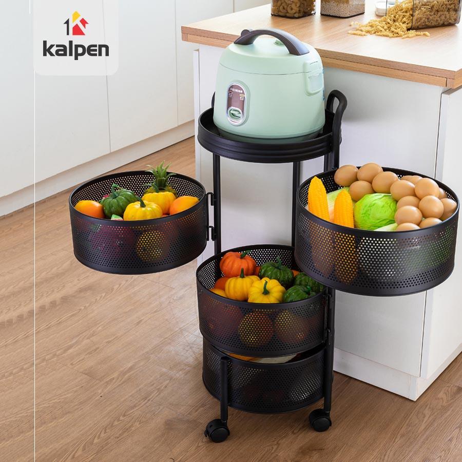 KỆ XOAY TRÒN Đựng Rau Củ Đồ Dùng Đa Năng Thông Minh 3 Tầng 4 Tầng 5 Tầng Kalpen, RHQM