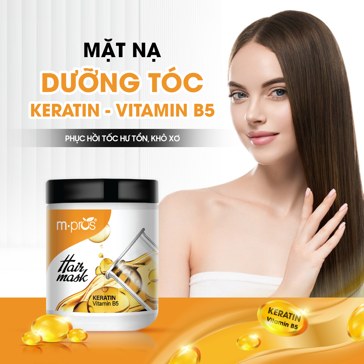 Mặt Nạ Dưỡng Tóc Keratin - Vitamin B5 M.pros 600g