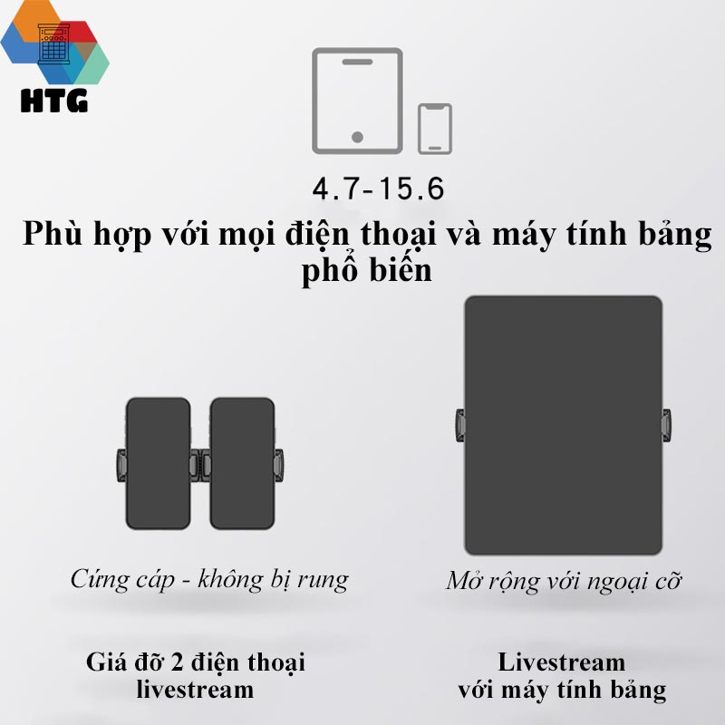 Giá đỡ kẹp điện thoại đôi CYKE C2, hỗ trợ livestream, quay phim video bằng điện thoại, máy tính bảng nhiều máy cùng lúc, gắn xe đạp, hàng chính hãng