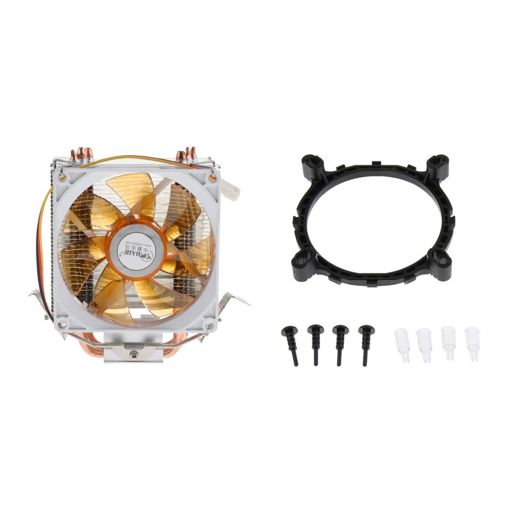CPU Cooler 3 Heatpipe 9cm Fan for Intel, AMD, LGA 775/1366/1150/1151/1155/1156 Yellow