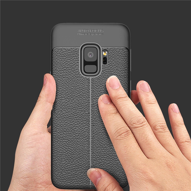 Ốp lưng silicon dẻo giả da Auto Focus cao cấp dành cho Samsung S9 - Hàng chính hãng