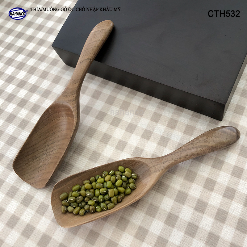 Muỗng xúc trà gỗ Óc Chó - Trong văn hóa Nhật Bản (16cm) CTH532 - Xúc gia vị, cafe, deccor - An toàn cho sức khỏe