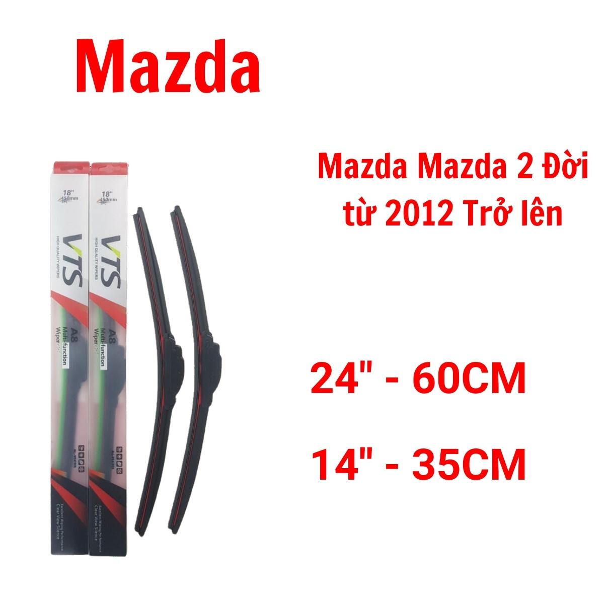 Cần gạt mưa ô tô Mazda Thanh mềm A8 Lưỡi Silicone: Premacy, BT50, CX5,9, Mazda 2,3,6 - Hàng nhập khẩu