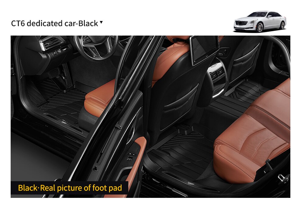 Thảm lót sàn xe ô tô Cadillac XT5 2015- đến nay nhãn hiệu Macsim 3W - chất liệu nhựa TPE đúc khuôn cao cấp - màu đen