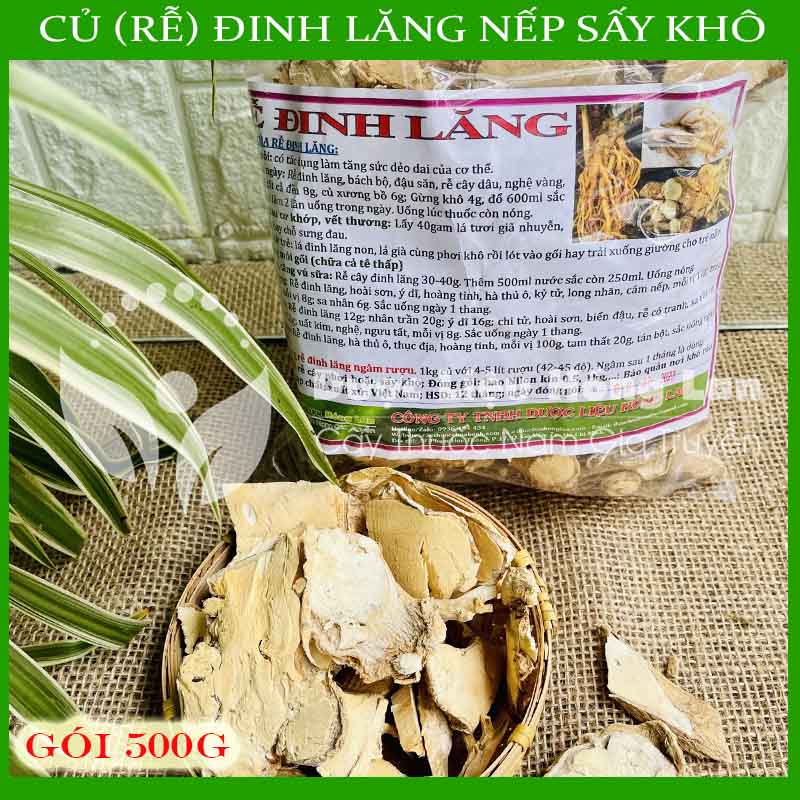 [THƯỢNG HẠNG] 500g Củ (Rễ) Đinh Lăng nếp lá nhỏ sấy khô loại 1 - (loại to, thơm, ngon không chất bảo quản)