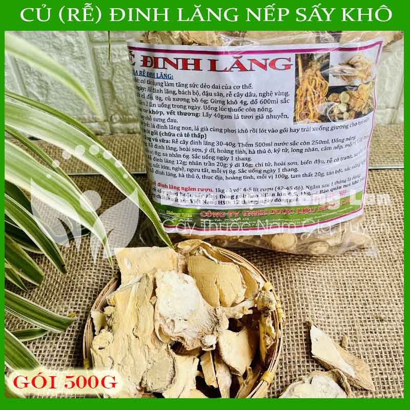 500g Củ Đinh Lăng nếp lá nhỏ sấy khô loại 1 -