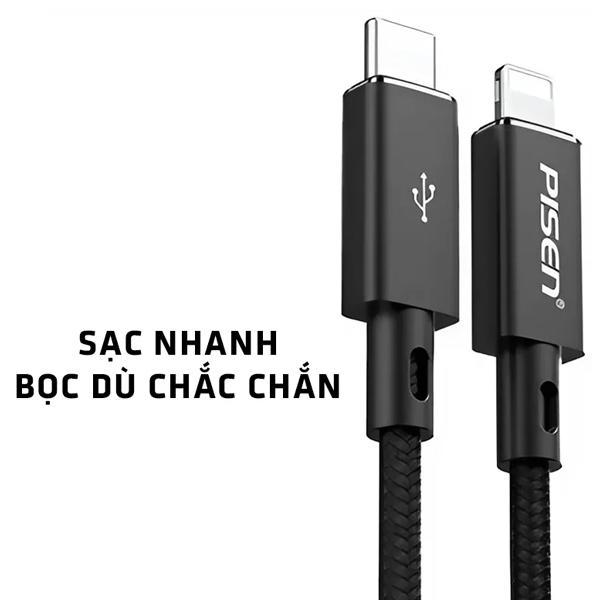 Cáp Sạc Nhanh Pisen Quick MF Lightning &amp; Type-C (C-L ) 1000mm