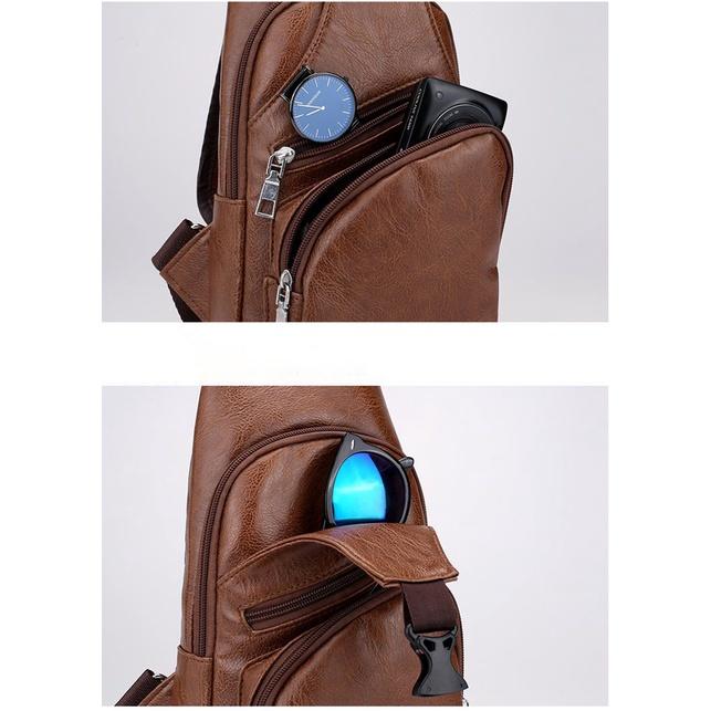 Túi đeo chéo nam Da 4 ngăn