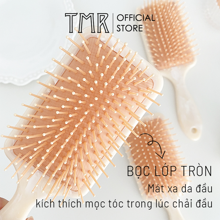 Lược Gỡ Rối TMR Vân Marbling  Hair Comb Brush chống rụng, sấy tạo kiểu phồng tóc chuyên dụng