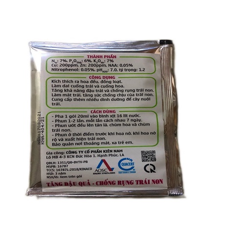 Phân bón làm dai cuốn trái, cuốn hoa 20ml