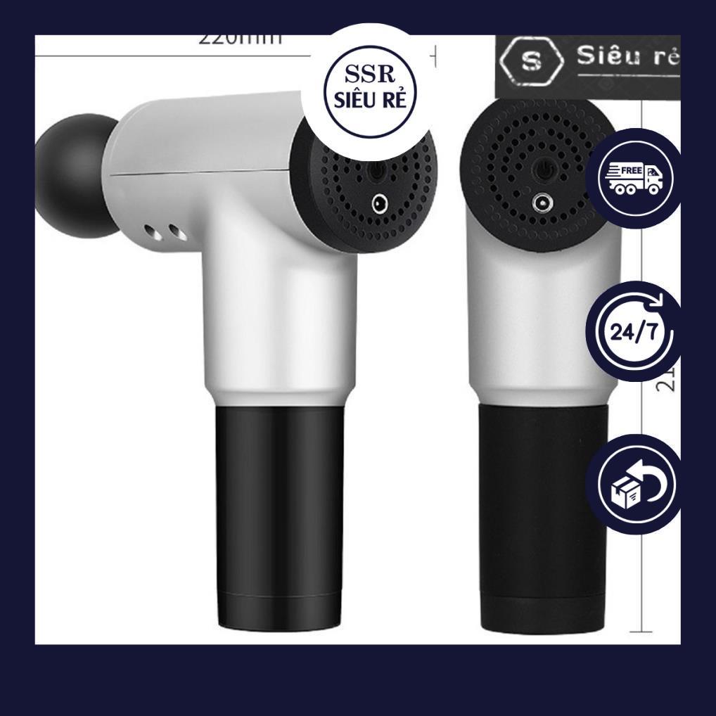Máy massage cầm tay trị đau mỏi căng cơ Fascial Gun đa chức năng 4 đầu massage mạnh mẽ 6 tốc độ