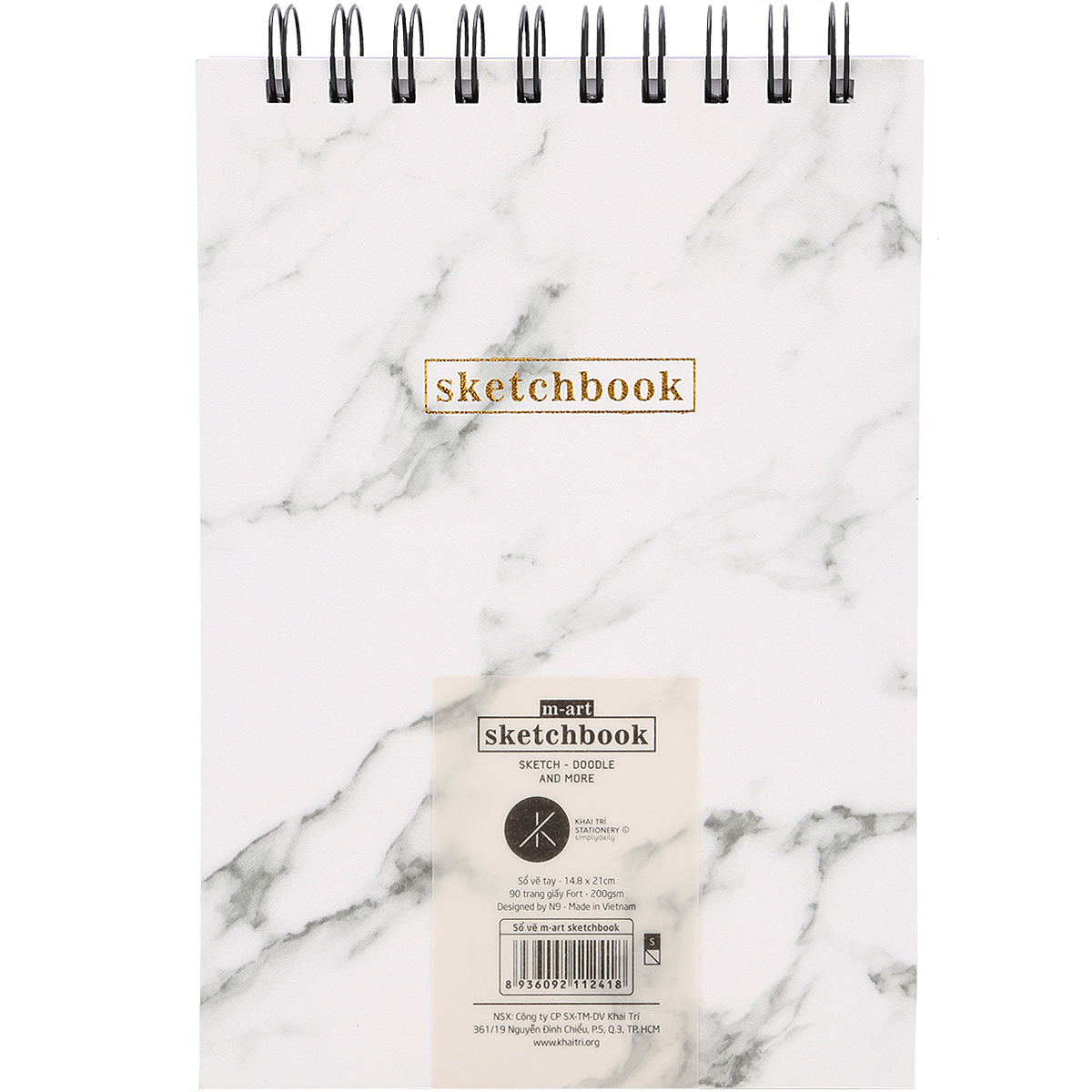 Sổ Vẽ Lò Xo Khai Trí M-Art Sketchbook Simply Daily - Size S ( 90 Trang )