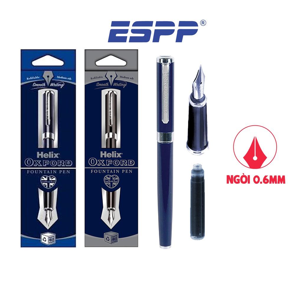 Bút viết máy cao cấp mực đều đẹp màu Xanh đen/ Hồng Ánh Cam/ Bạc - HELIX
